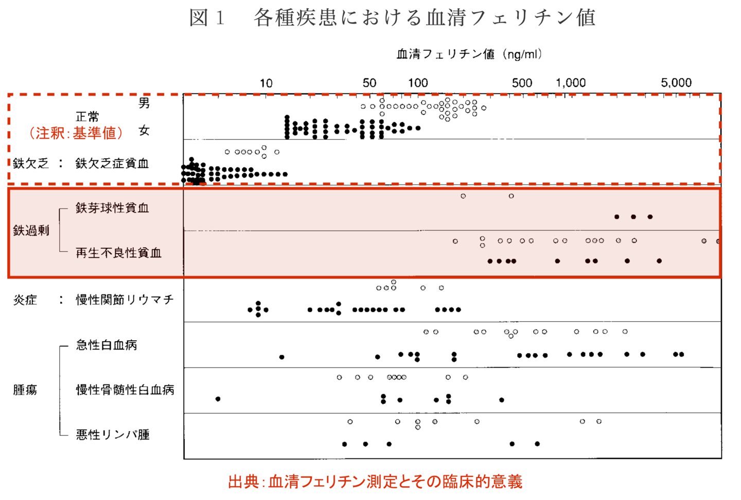 鉄過剰　基準値　フェリチン検査